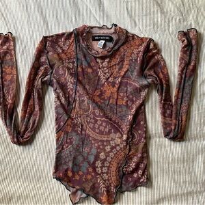 Urban Outfitters Multicolor Paisley Mesh Top